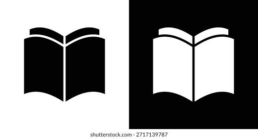 Conjunto de iconos abiertos de libro. iconos vectoriales diseñados en estilo relleno