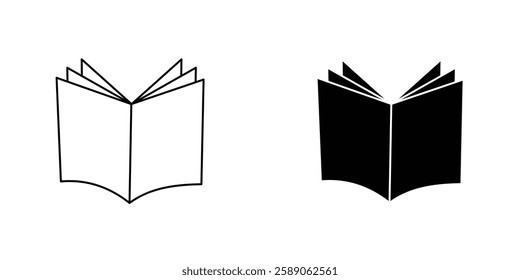 Book open icons thin line illustrations designs