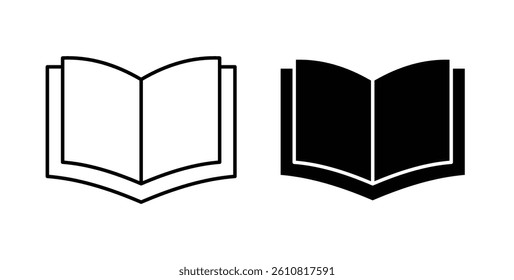 Book open icons. thin line vector icons