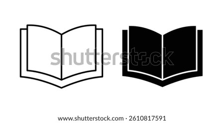 Book open icons. thin line vector icons