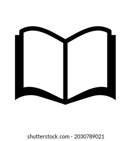 Book. Open book. Library symbol for web and mobile app design. Isolated on a blank, editable and changeable background.