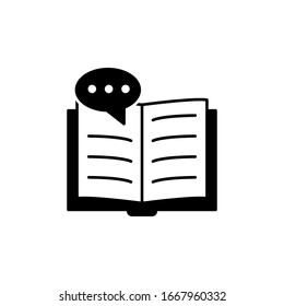 Book, open, message icon. Simple vector knowledge icons for ui and ux, website or mobile application
