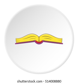 Book open in middle icon. Cartoon illustration of book open in middle vector icon for web
