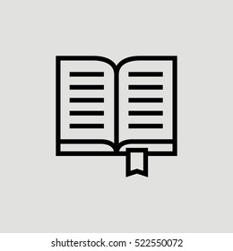 Book Open Outline Vector Icon