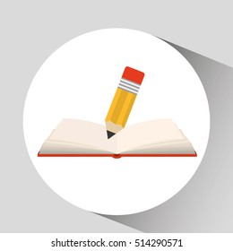 book open pencil concept school graphic vector illustration eps 10