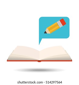 book open pencil concept school graphic vector illustration eps 10