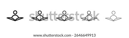 Book open reader icon black and white vector sign