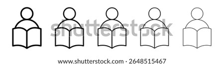 Book open reader icon filled flat sign concept for web design.