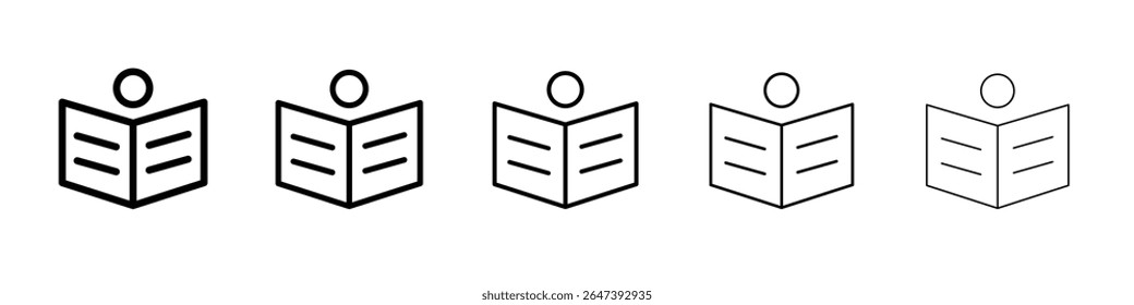 Ícone de leitor de livro aberto ilustração plana logotipo conjunto