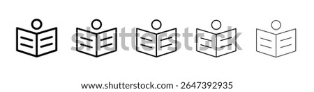 Book open reader icon flat illustration set logo