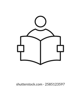 Book open reader icon. simple thin line vector icon