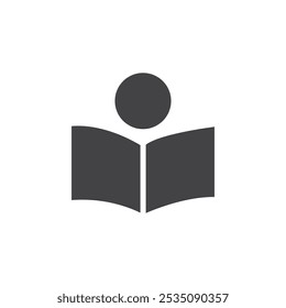 Book open reader icon Symbol mark in filled style