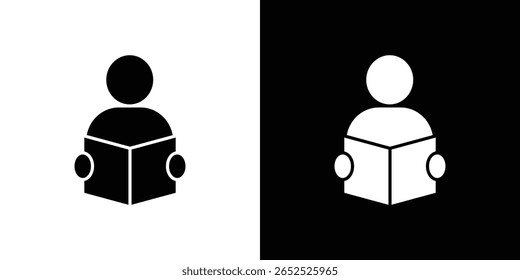 Book open reader icon symbol collection. Flat vector stock illustration.