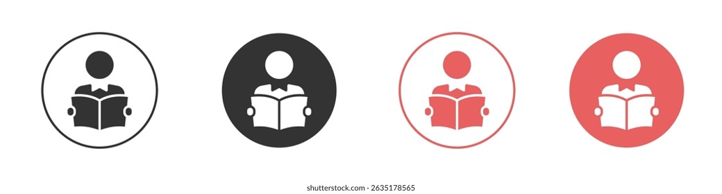 Book open reader icon vector design template simple and clean style