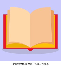 Book. An open book with a red binding. The image is made in a flat style. Vector illustration. A series of business icons.