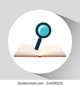 book open search concept school graphic vector illustration eps 10