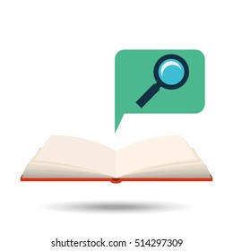 book open search concept school graphic vector illustration eps 10