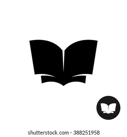 Book open simple black silhouette icon