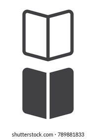 Book open simple icon, line and solid version, outline and filled vector sign, linear and full pictogram isolated on white. Manual symbol, logo illustration, pixel perfect vector graphics