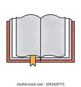 Book open symbol scribble