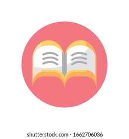 book opend icon over white background, colorful block style, vector illustration