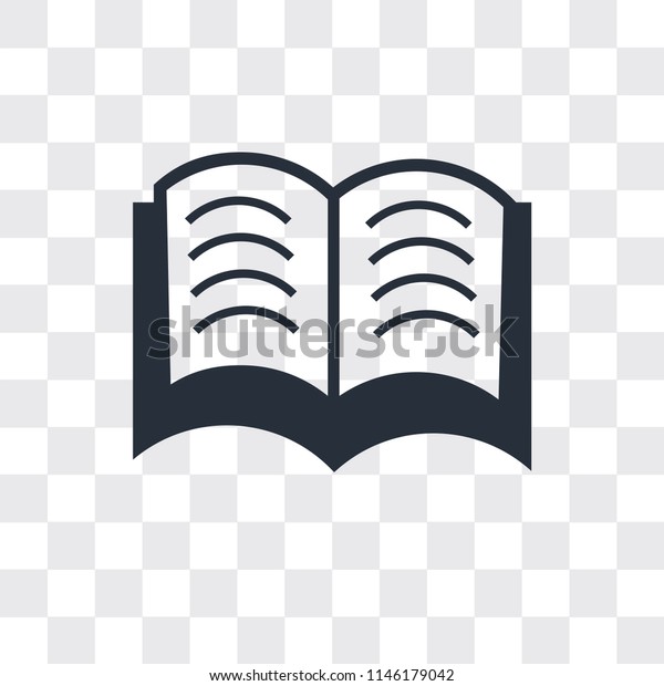 Book opened at center\
vector icon isolated on transparent background, Book opened at\
center logo concept