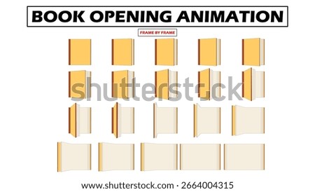 Book Opening Animation | Back to School Vector Clipart | Frame by Frame School Animation