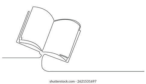 book opening to the first page in single line drawing - Powered by Shutterstock - Get 15% off with code: PIKWIZARD15
