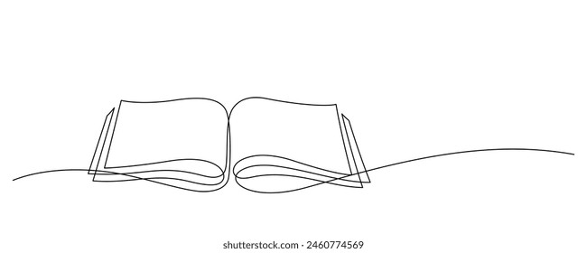 book opening page one line drawing minimalism education concept illustration