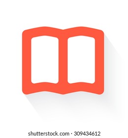 book in orange with drop shadow on white