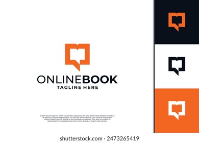 Book order logo, Book chat logo design