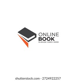 Logotipo de pedido de libros, Plantilla de diseño de Vector de diseño de logotipo de chat de libros