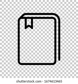 book - outline. Black symbol on transparent background