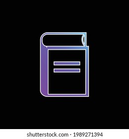 Book Outline blue gradient vector icon