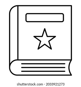 Icono de vector de negrita de contorno de libro que se puede modificar o editar fácilmente 
