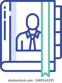 Book outline color vector illustration