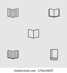 book outline icon set isolated vector illustration