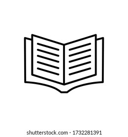 Libro con vector de icono de contorno