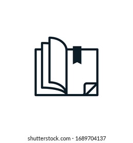 Icono de esquema del libro. Ilustración vectorial. Trazo editable. Icono aislado adecuado para web, infografías, interfaz y aplicaciones.