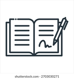 Book Outline Icon Vector Illustration