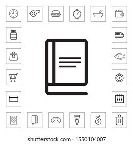 Book outline icon for web and mobile