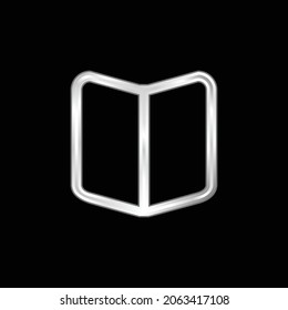 Book Outline silver plated metallic icon