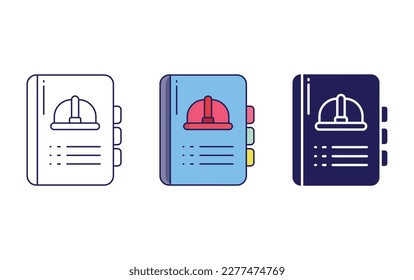 Book outline and solid vector icon