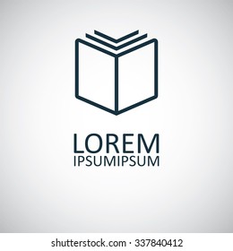 book outline, thin, flat, digital icon