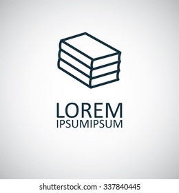 book outline, thin, flat, digital icon