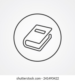 book outline thin symbol, dark on white background, logo editable, creative template 