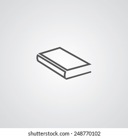 book outline thin symbol, dark on white background, logo editable, creative template 