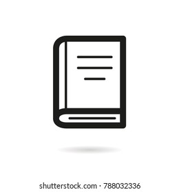 Book - outline vector icon. Black pictogram isolated on a white background. Line symbol for design, logo, infographic and website.