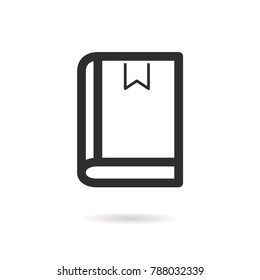 Book - outline vector icon. Black pictogram isolated on a white background. Line symbol for design, logo, infographic and website.