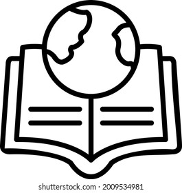 Book Outline Vector Icon Design
